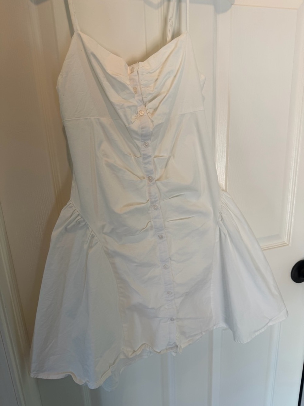 button front poplin mini a-line dress wild fable